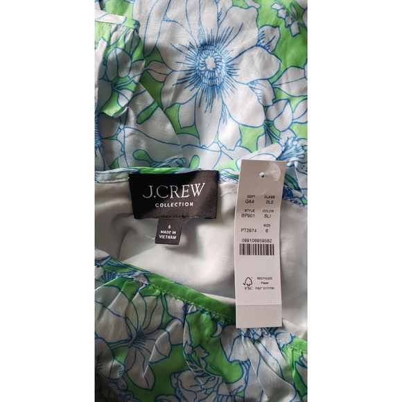 71. J.Crew Collection ruffle-trim cutout maxi dress in lime floral - Picture 12 of 12